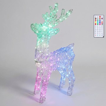 BRILAGI - LED RGBIC ściemnialna zewnętrzna dekoracja świąteczna LED/9W/230V 120 cm IP44 renifer + pilot