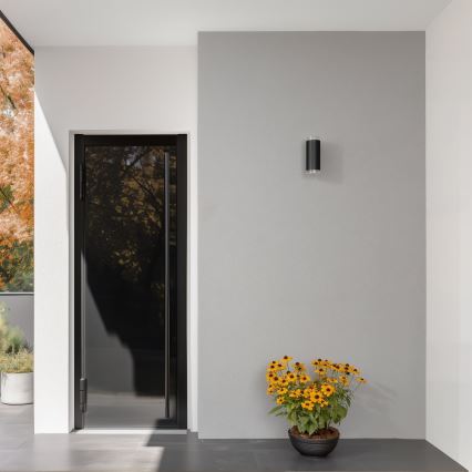 Brilagi - ściemnialny zewnętrzny kinkiet LED RGBW MATERA 2xGU10/6W/230V 3000K IP54 czarny + pilot zdalnego sterowania