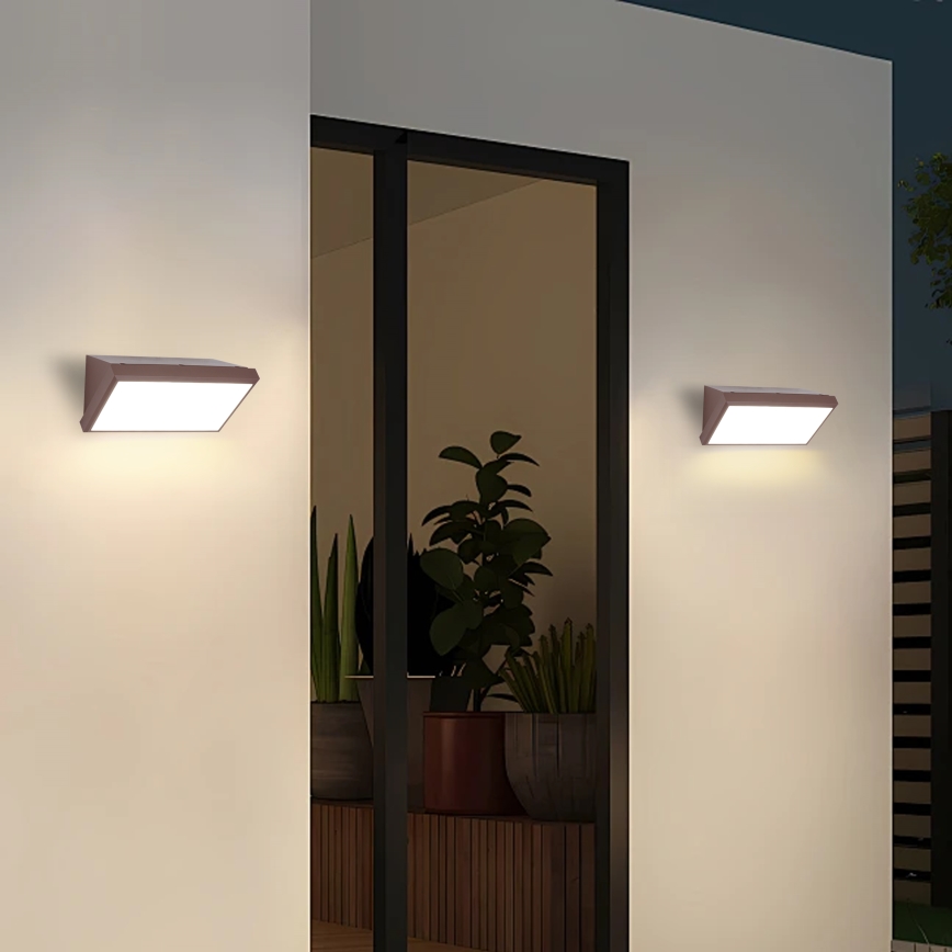 BRILAGI - LED RGBW ściemnialny kinkiet zewnętrzny TRIANGLE 1xE27/12W/230V 2700-6500K IP65 brązowy