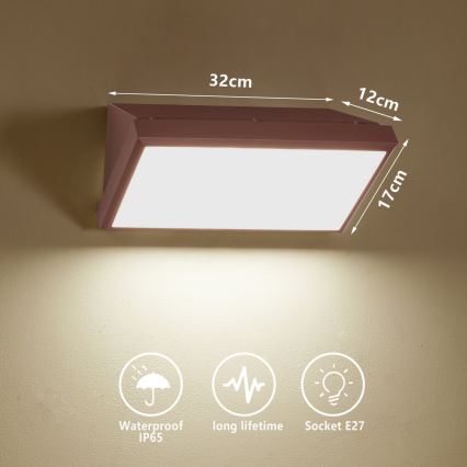 BRILAGI - LED RGBW ściemnialny kinkiet zewnętrzny TRIANGLE 1xE27/12W/230V 2700-6500K IP65 brązowy