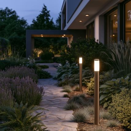 BRILAGI - LED RGBW ściemnialna lampa zewnętrzna ELIA 1xE27/6,5W/230V 2700-6500K IP44 Wi-Fi 100 cm matowy chrom