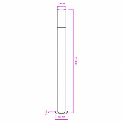 BRILAGI - LED RGBW ściemnialna lampa zewnętrzna ELIA 1xE27/6,5W/230V 2700-6500K IP44 Wi-Fi 100 cm matowy chrom