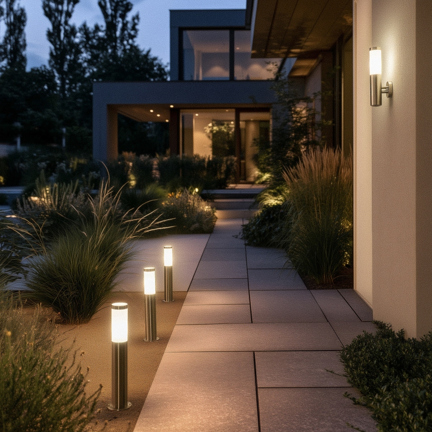 BRILAGI - LED RGBW ściemnialna lampa zewnętrzna ELIA 1xE27/6,5W/230V 2700-6500K IP44 Wi-Fi 50 cm matowy chrom