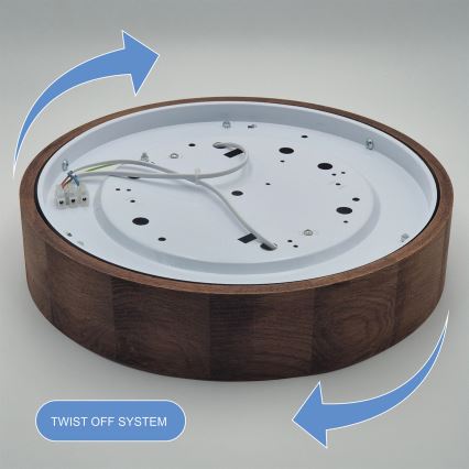 Brilagi - LED RGBW Ściemnialna oprawa sufitowa CARVALHO 2xE27/15W/230V 2700-6500K Wi-Fi dąb śr. 37,5 cm