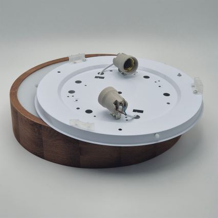 Brilagi - LED RGBW Ściemnialna oprawa sufitowa CARVALHO 2xE27/15W/230V 2700-6500K Wi-Fi dąb śr. 37,5 cm