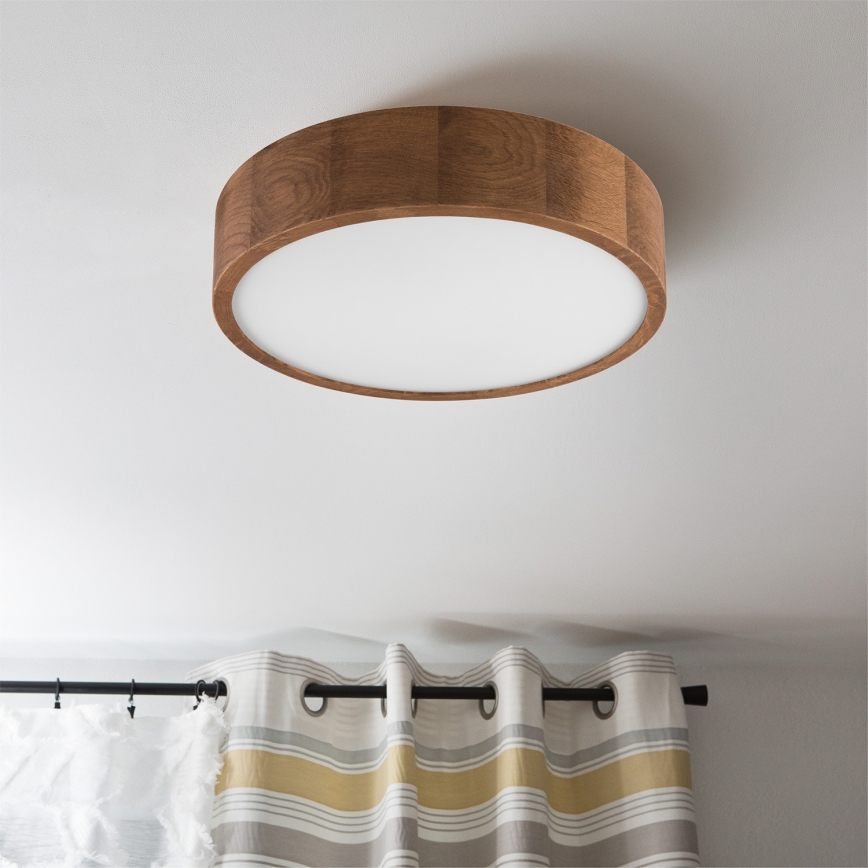 Brilagi - LED RGBW Ściemnialna oprawa sufitowa CARVALHO 2xE27/9W/230V 2700-6500K Wi-Fi dąb śr. 37,5 cm