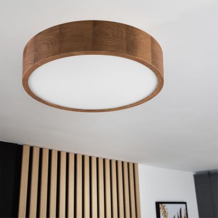Brilagi - LED RGBW Ściemnialna oprawa sufitowa CARVALHO 2xE27/9W/230V 2700-6500K Wi-Fi dąb śr. 37,5 cm