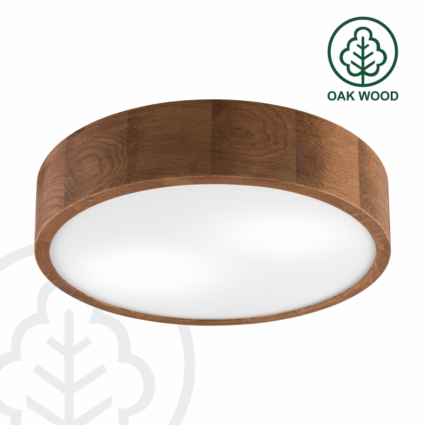 Brilagi - LED RGBW Ściemnialna oprawa sufitowa CARVALHO 2xE27/9W/230V 2700-6500K Wi-Fi dąb śr. 37,5 cm