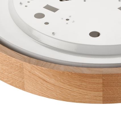 Brilagi - Ściemnialna lampa sufitowa LED RGBW CARVALHO SLIM 2×E27 / 15 W / 230 V, 2700–6500 K, Wi‑Fi, dąb, śr. 37 cm