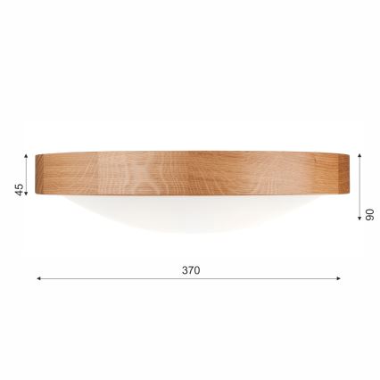 Brilagi - Ściemnialna lampa sufitowa LED RGBW CARVALHO SLIM 2×E27 / 15 W / 230 V, 2700–6500 K, Wi‑Fi, dąb, śr. 37 cm