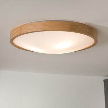 Brilagi - LED RGBW ściemnialna lampa sufitowa CARVALHO SLIM 3xE27/15W/230V 2700-6500K Wi-Fi dąb śr. 47 cm