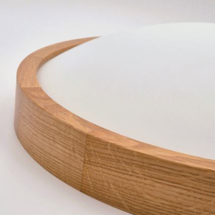 Brilagi - LED RGBW ściemnialna lampa sufitowa CARVALHO SLIM 3xE27/15W/230V 2700-6500K Wi-Fi dąb śr. 47 cm