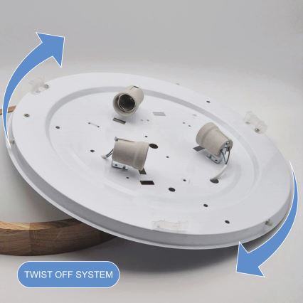 Brilagi - LED RGBW ściemnialna lampa sufitowa CARVALHO SLIM 3xE27/15W/230V 2700-6500K Wi-Fi dąb śr. 47 cm