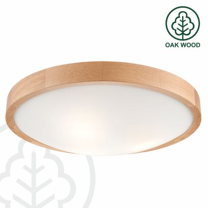 Brilagi - LED RGBW ściemnialna lampa sufitowa CARVALHO SLIM 3xE27/15W/230V 2700-6500K Wi-Fi dąb śr. 47 cm