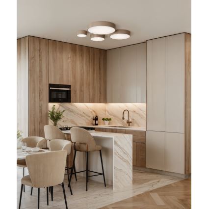 Brilagi - LED RGBW ściemnialna oprawa sufitowa CLARE 2xE27/9W/230V 2700-6500K śr. 30 cm Wi-Fi beżowa