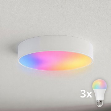 BRILAGI - LED RGBW ściemnialna lampa sufitowa CLARE 3xE27/12W/230V 2700-6500K śr. 40 cm biała