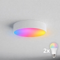 BRILAGI - LED RGBW ściemnialna lampa sufitowa do łazienki CLARE 2xE27/12W/230V 2700-6500K śr. 30 cm IP54 biała