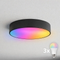 BRILAGI - LED RGBW ściemnialna lampa sufitowa do łazienki CLARE 3xE27/12W/230V 2700-6500K średnica 40 cm IP54 czarna
