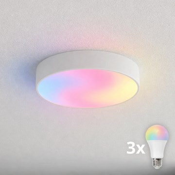 Brilagi - LED RGBW ściemnialna lampa sufitowa do łazienki CLARE 3xE27/9W/230V 2700-6500K śr. 40 cm IP54 Wi-Fi biała