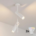 Brilagi - LED RGBW ściemnialna lampa sufitowa na pręcie BRANCH 2xGU10/6,5W/230V 2700-6500K biała