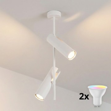 Brilagi - LED RGBW ściemnialna lampa sufitowa na pręcie BRANCH 2xGU10/6,5W/230V 2700-6500K biała
