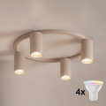 Brilagi - LED RGBW ściemnialna lampa sufitowa SELE 4xGU10/6,5W/230V 2700-6500K beżowa