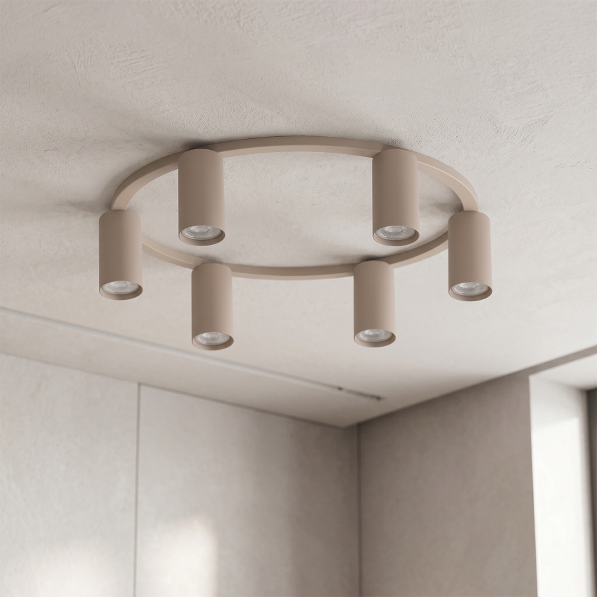 Brilagi - LED RGBW ściemnialna lampa sufitowa SELE 6xGU10/6,5W/230V 2700-6500K beżowa + pilot zdalnego sterowania