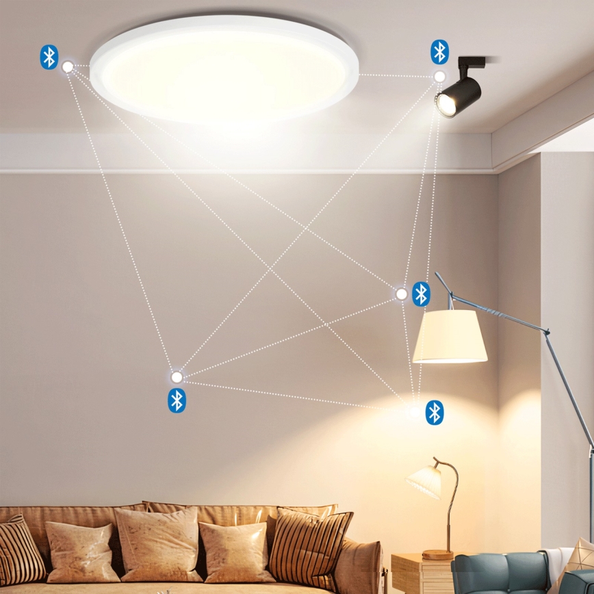 Brilagi - ściemnialna lampa sufitowa LED RGBW VIBE LED/24W/230V 3000-6500K śr. 26 cm biała + pilot zdalnego sterowania