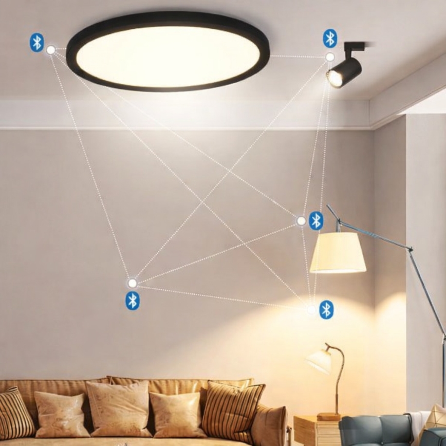 Brilagi - ściemnialna oprawa sufitowa LED RGBW VIBE LED/24W/230V 3000-6500K śr. 29 cm czarna + pilot zdalnego sterowania