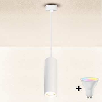 Brilagi - LED RGBW ściemnialna lampa wisząca na lince SELE 1xGU10/6W/230V 3000K biała + zdalne sterowanie