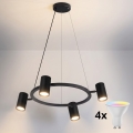 Brilagi - LED RGBW ściemnialna lampa wisząca na lince SELE 4xGU10/6,5W/230V 2700-6500K czarna