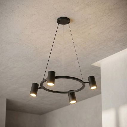 Brilagi - LED RGBW ściemnialna lampa wisząca na lince SELE 4xGU10/6,5W/230V 2700-6500K czarna
