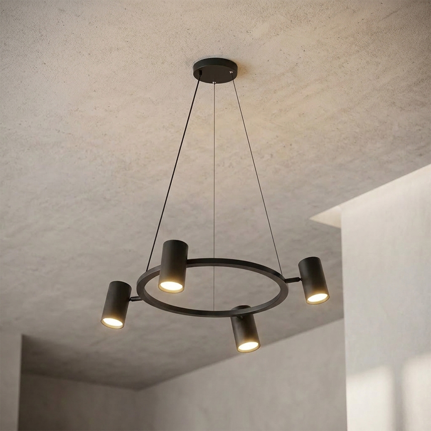 Brilagi - LED RGBW ściemnialna lampa wisząca na lince SELE 4xGU10/6,5W/230V 2700-6500K czarna