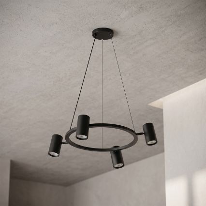 Brilagi - LED RGBW ściemnialna lampa wisząca na lince SELE 4xGU10/6,5W/230V 2700-6500K czarna