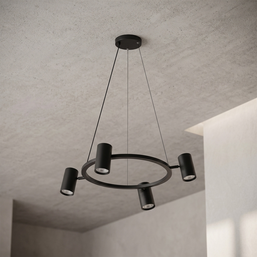 Brilagi - LED RGBW ściemnialna lampa wisząca na lince SELE 4xGU10/6,5W/230V 2700-6500K czarna