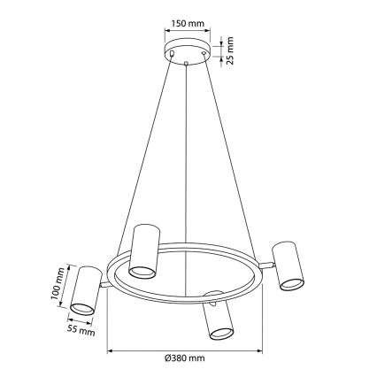 Brilagi - LED RGBW ściemnialna lampa wisząca na lince SELE 4xGU10/6,5W/230V 2700-6500K czarna