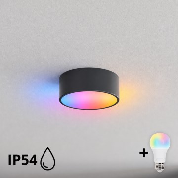 BRILAGI - LED RGBW ściemnialna łazienkowa oprawa sufitowa CLARE 1xE27/12W/230V śr. 20 cm antracyt IP54