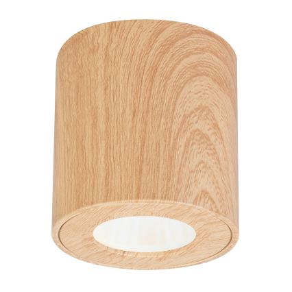 Brilagi - LED RGBW ściemnialna oprawa łazienkowa MIA 1xGU10/4,8W/230V 3000K 84x80 mm dekor dębu IP44 + pilot zdalnego sterowania