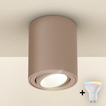 Brilagi - LED RGBW ściemnialna oprawa punktowa MIA 1xGU10/4,8W/230V 3000K 100x80 mm beżowa
