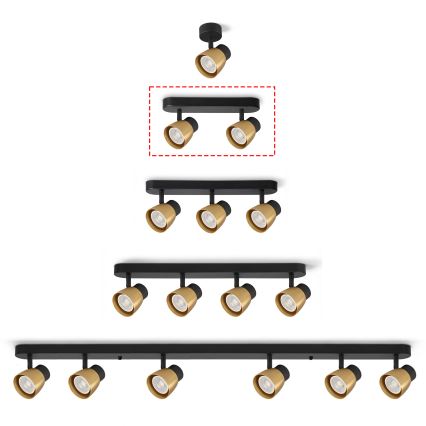 Brilagi - LED RGBW ściemnialna oprawa punktowa NUGGET 2xGU10/6W/230V 2700-6500K Wi-Fi czarny/złoty