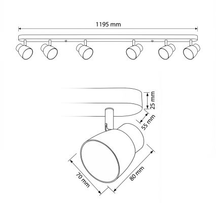 Brilagi - LED RGBW ściemnialna oprawa punktowa NUGGET 6xGU10/6W/230V 2700-6500K Wi-Fi czarny/złoty