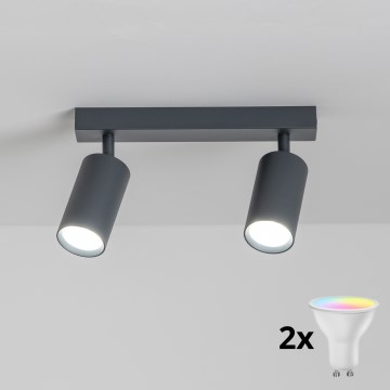 Brilagi - LED RGBW ściemnialna oprawa punktowa SELE 2xGU10/4,8W/230V 3000K antracyt + pilot zdalnego sterowania
