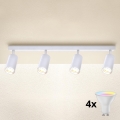 Brilagi - LED RGBW ściemnialna oprawa punktowa SELE 4xGU10/4,8W/230V 3000K biała + pilot zdalnego sterowania
