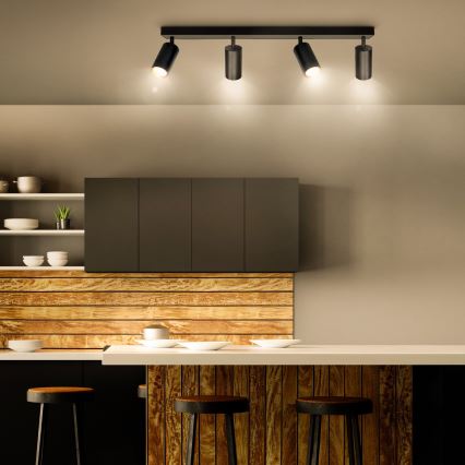 Brilagi - LED RGBW ściemnialna oprawa punktowa SELE 4xGU10/4,8W/230V 3000K czarny/złoty + pilot zdalnego sterowania