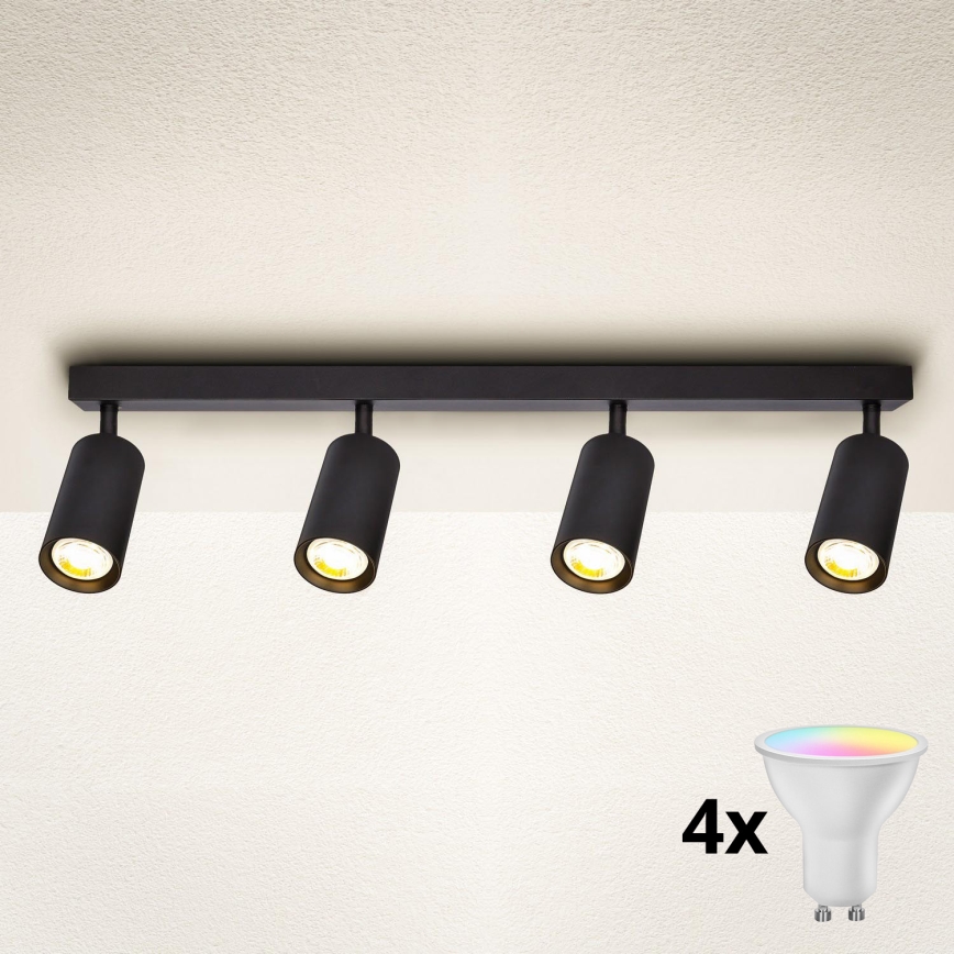 Brilagi - LED RGBW ściemnialna oprawa punktowa SELE 4xGU10/6,5W/230V 2700-6500K czarna