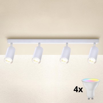 Brilagi - LED RGBW ściemnialna oprawa punktowa SELE 4xGU10/6W/230V 3000K biała + pilot zdalnego sterowania