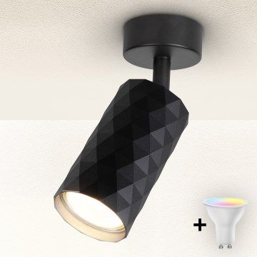 Brilagi - LED RGBW ściemnialna oprawa punktowa SELE DIAMANT 1xGU10/4,8W/230V 3000K czarna + pilot zdalnego sterowania