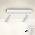 Brilagi - LED RGBW ściemnialna oprawa punktowa SELE DIAMANT 2xGU10/4,8W/230V 3000K biała + pilot zdalnego sterowania