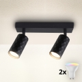 Brilagi - LED RGBW ściemnialna oprawa punktowa SELE DIAMANT 2xGU10/4,8W/230V 3000K czarna + pilot zdalnego sterowania