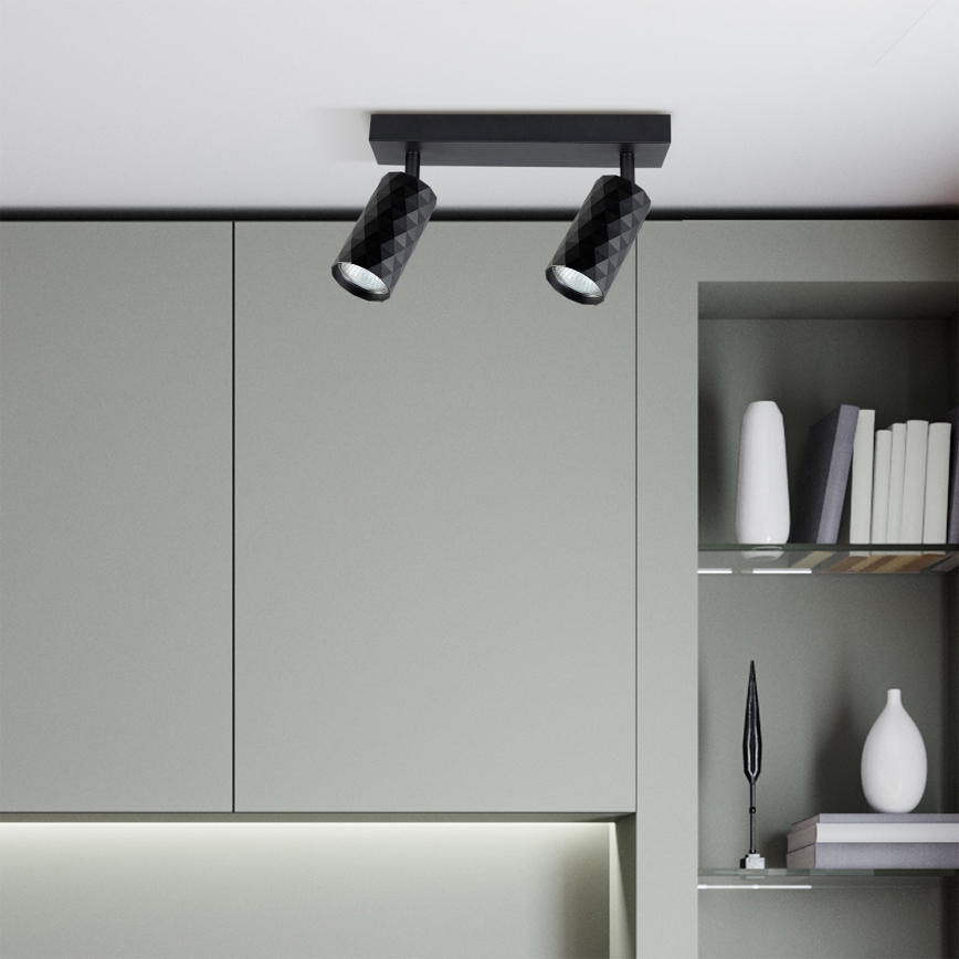 Brilagi - LED RGBW ściemnialna oprawa punktowa SELE DIAMANT 2xGU10/4,8W/230V 3000K czarna + pilot zdalnego sterowania